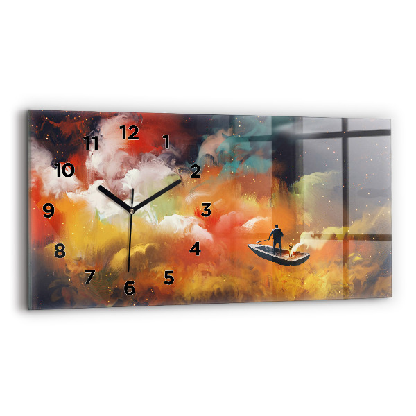 Horloge rectangulaire horizontale Peinture abstraite