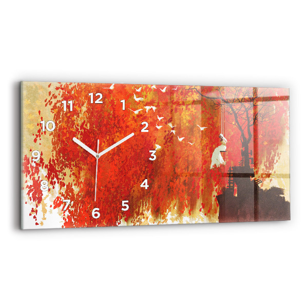 Horloge rectangulaire horizontale Mariée en automne