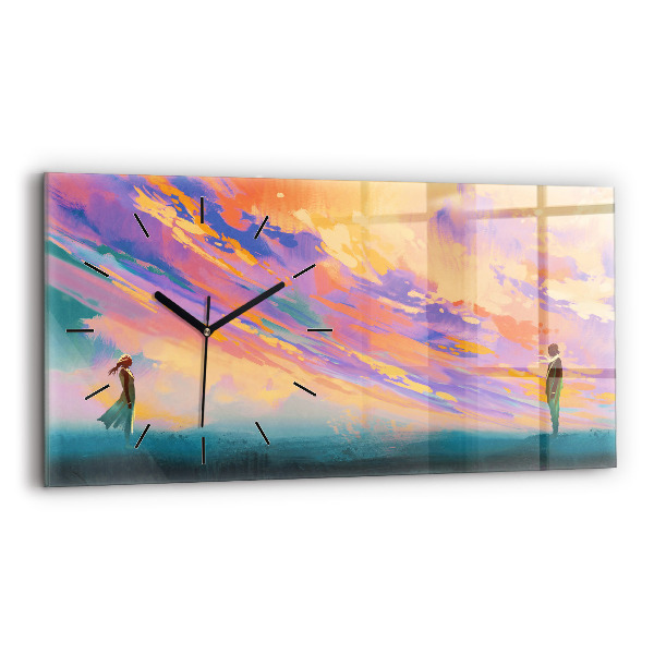 Horloge rectangulaire horizontale Amour platonique