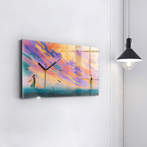 Horloge rectangulaire horizontale Amour platonique