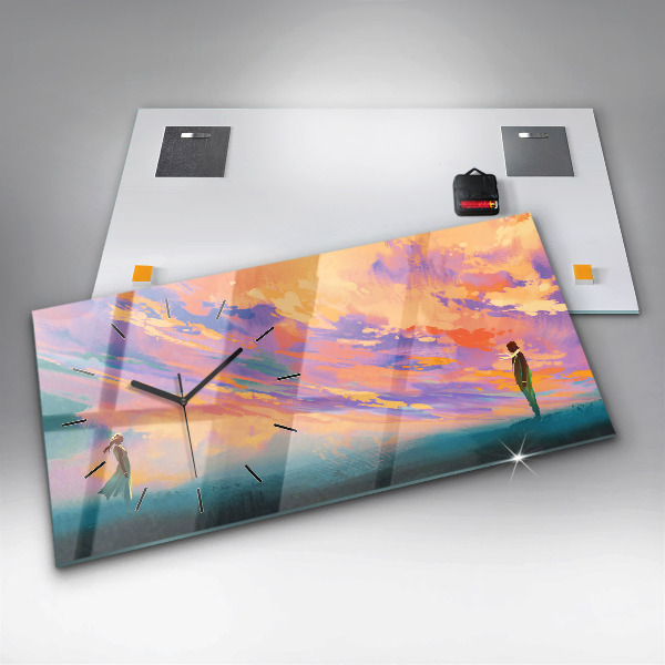 Horloge rectangulaire horizontale Amour platonique