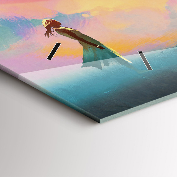 Horloge rectangulaire horizontale Amour platonique