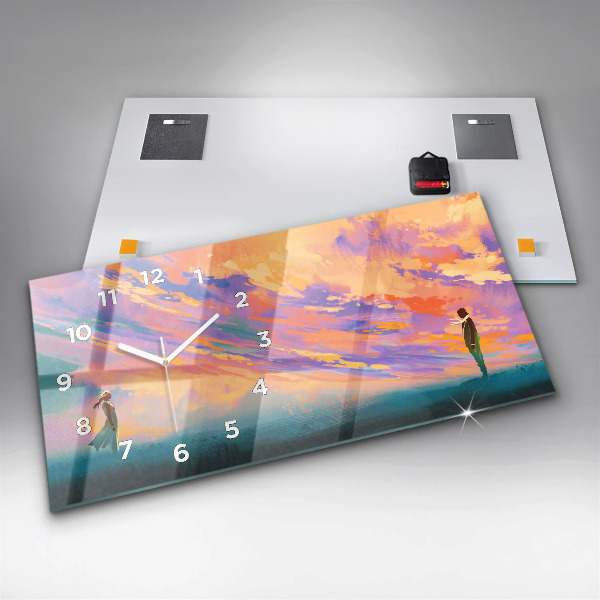 Horloge rectangulaire horizontale Amour platonique