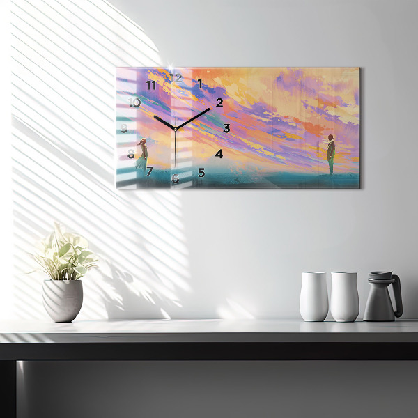 Horloge rectangulaire horizontale Amour platonique