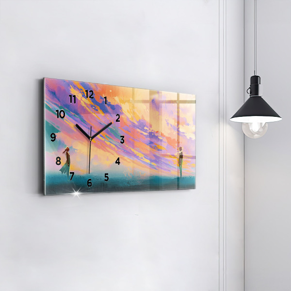 Horloge rectangulaire horizontale Amour platonique