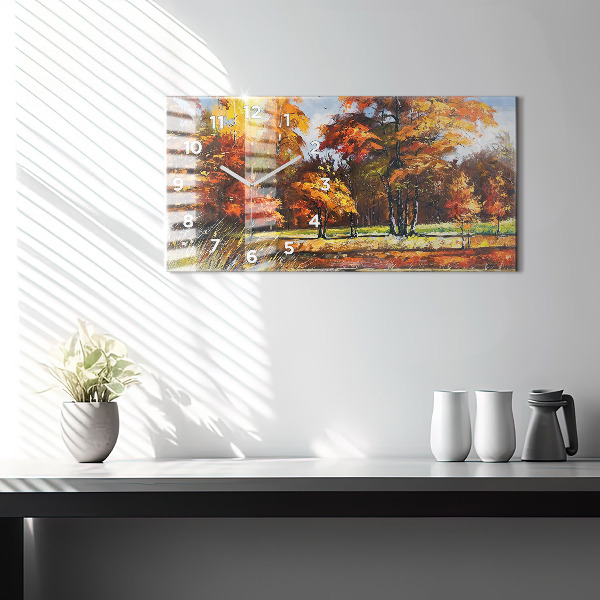Horloge rectangulaire horizontale 'Paysage d''automne avec une rivière'