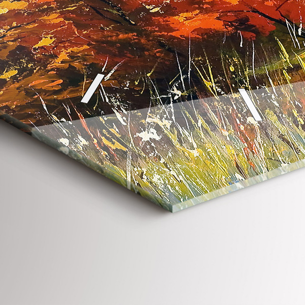 Horloge rectangulaire horizontale 'Paysage d''automne avec une rivière'