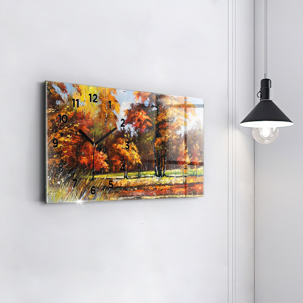Horloge rectangulaire horizontale 'Paysage d''automne avec une rivière'