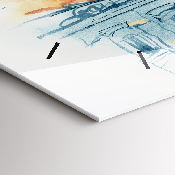 Horloge rectangulaire horizontale 'Personnages à l''aquarelle'