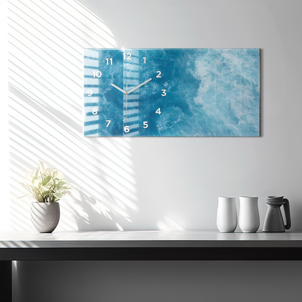 Horloge rectangulaire horizontale Eau de mer