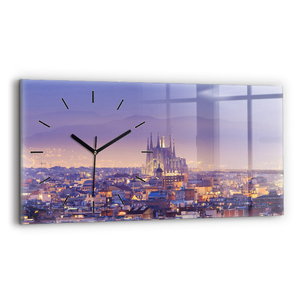 Horloge rectangulaire horizontale Vue de Barcelone