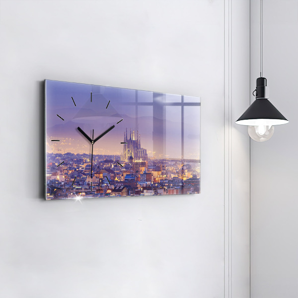 Horloge rectangulaire horizontale Vue de Barcelone
