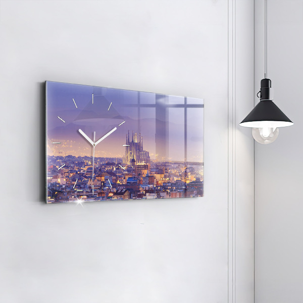 Horloge rectangulaire horizontale Vue de Barcelone