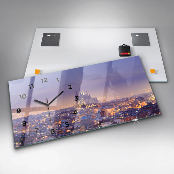 Horloge rectangulaire horizontale Vue de Barcelone