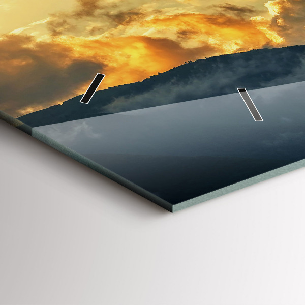 Horloge rectangulaire horizontale Vol en montgolfière dans les nuages