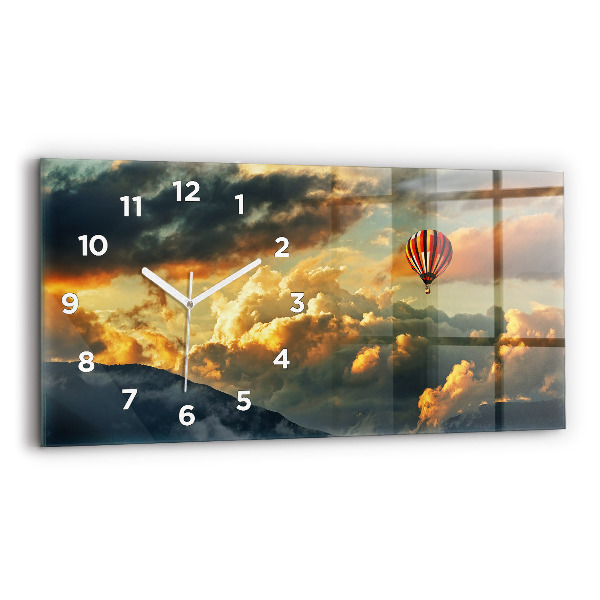 Horloge rectangulaire horizontale Vol en montgolfière dans les nuages