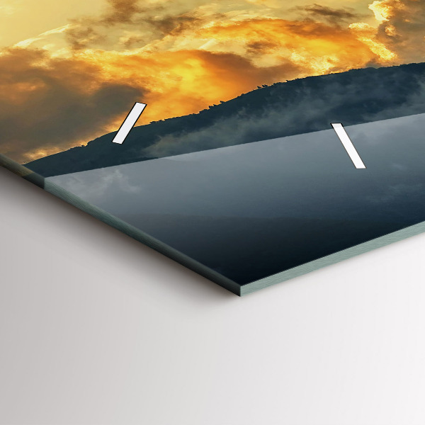 Horloge rectangulaire horizontale Vol en montgolfière dans les nuages