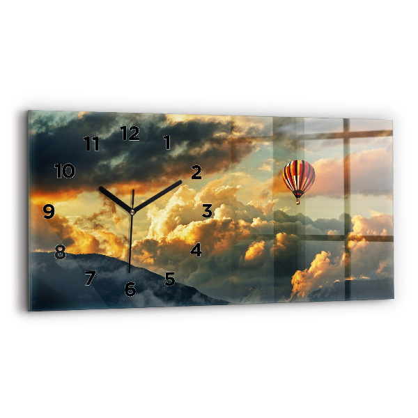 Horloge rectangulaire horizontale Vol en montgolfière dans les nuages