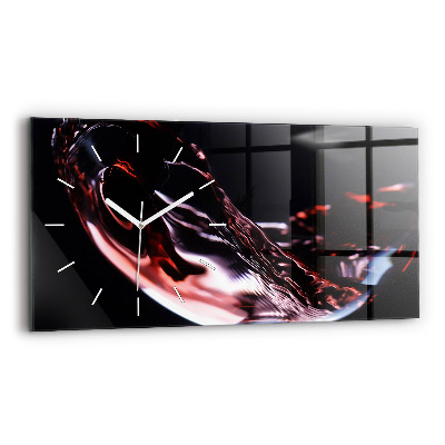 Horloge rectangulaire horizontale Un verre de vin