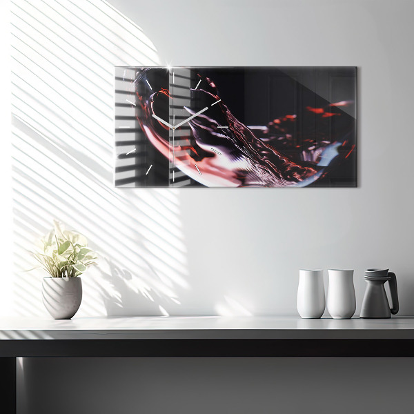 Horloge rectangulaire horizontale Un verre de vin
