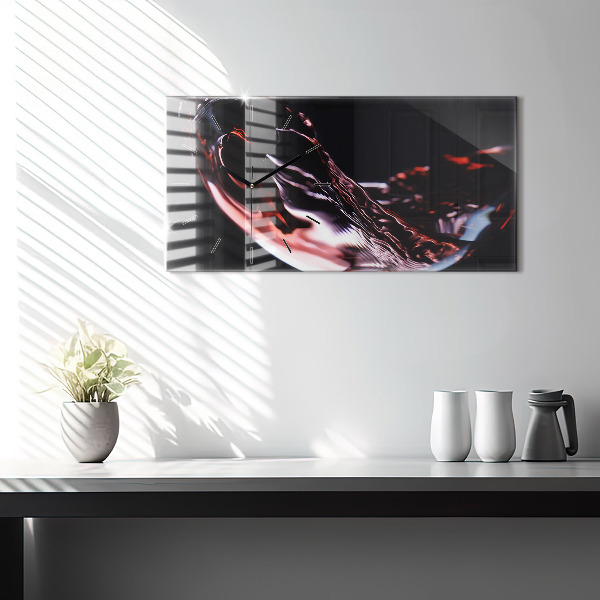 Horloge rectangulaire horizontale Un verre de vin