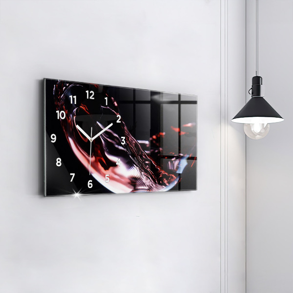 Horloge rectangulaire horizontale Un verre de vin