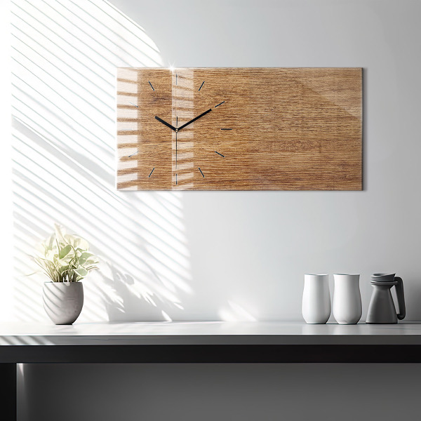 Horloge rectangulaire horizontale Bois clair