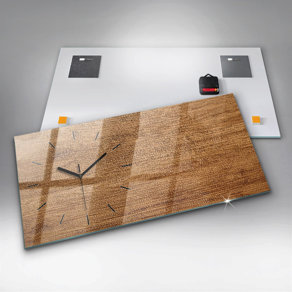 Horloge rectangulaire horizontale Bois clair