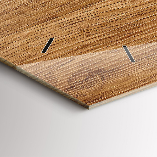 Horloge rectangulaire horizontale Bois clair