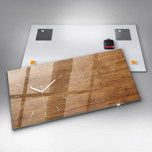 Horloge rectangulaire horizontale Bois clair