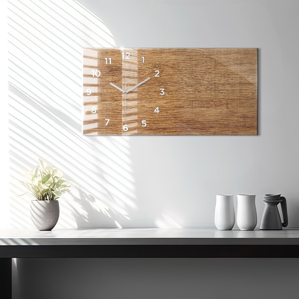 Horloge rectangulaire horizontale Bois clair