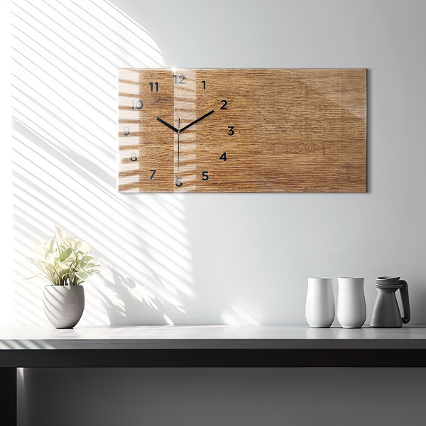 Horloge rectangulaire horizontale Bois clair
