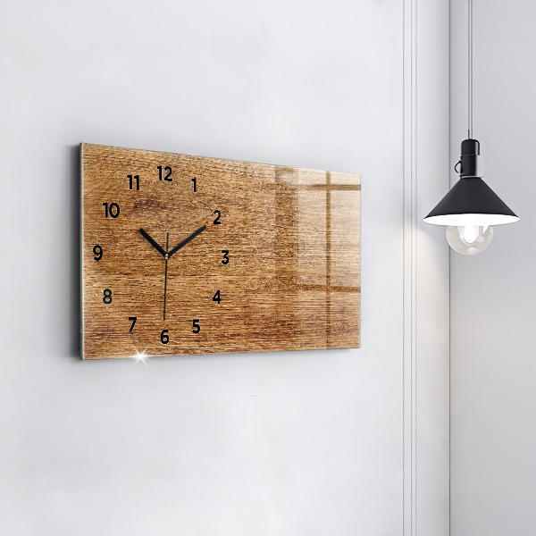 Horloge rectangulaire horizontale Bois clair