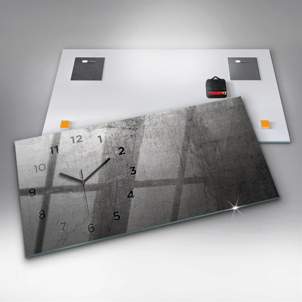 Horloge rectangulaire horizontale Mur métallique