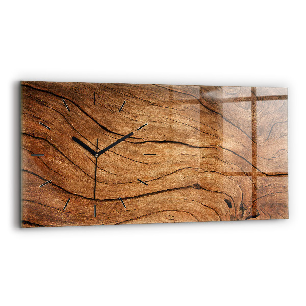 Horloge rectangulaire horizontale Vieux bois