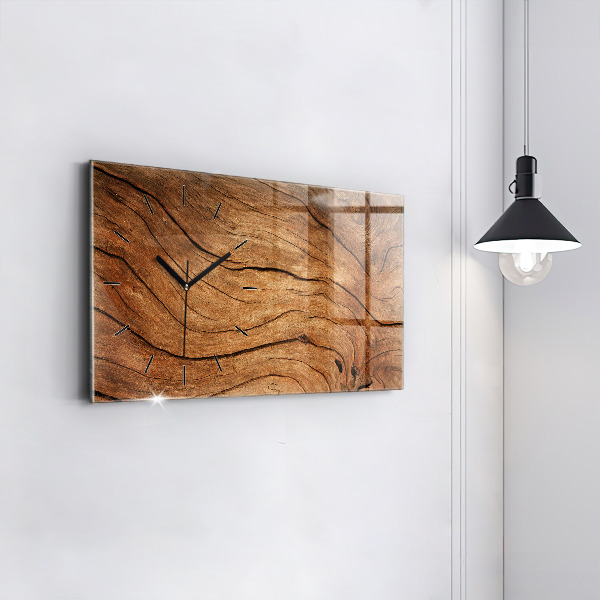 Horloge rectangulaire horizontale Vieux bois