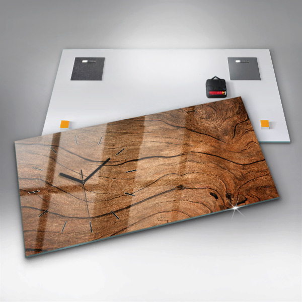 Horloge rectangulaire horizontale Vieux bois