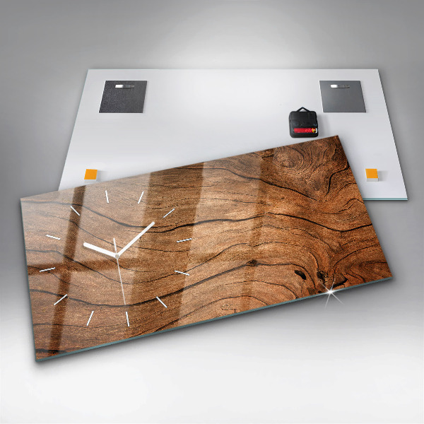 Horloge rectangulaire horizontale Vieux bois