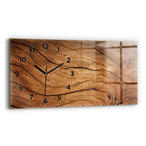Horloge rectangulaire horizontale Vieux bois
