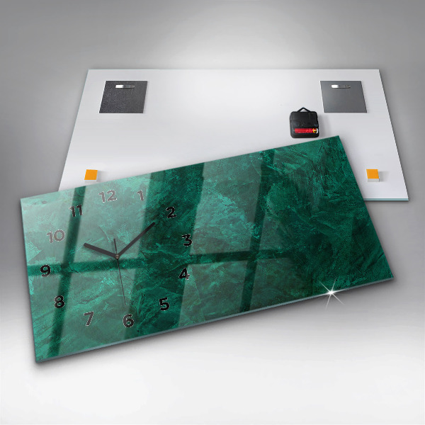 Horloge rectangulaire horizontale 'Mur d''émeraude'