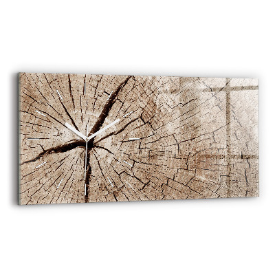Horloge rectangulaire horizontale Vieille souche de bois