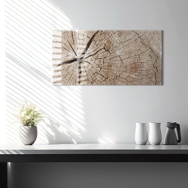 Horloge rectangulaire horizontale Vieille souche de bois