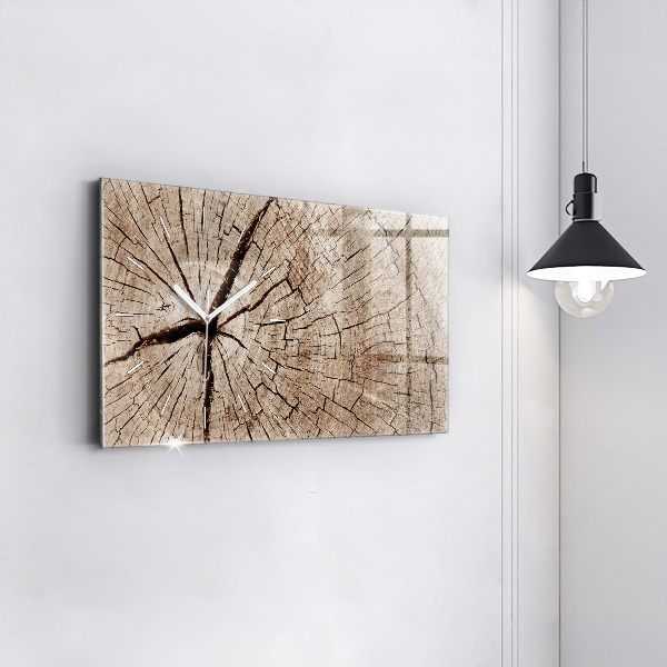 Horloge rectangulaire horizontale Vieille souche de bois