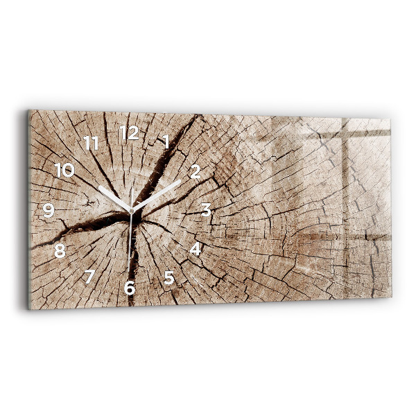 Horloge rectangulaire horizontale Vieille souche de bois