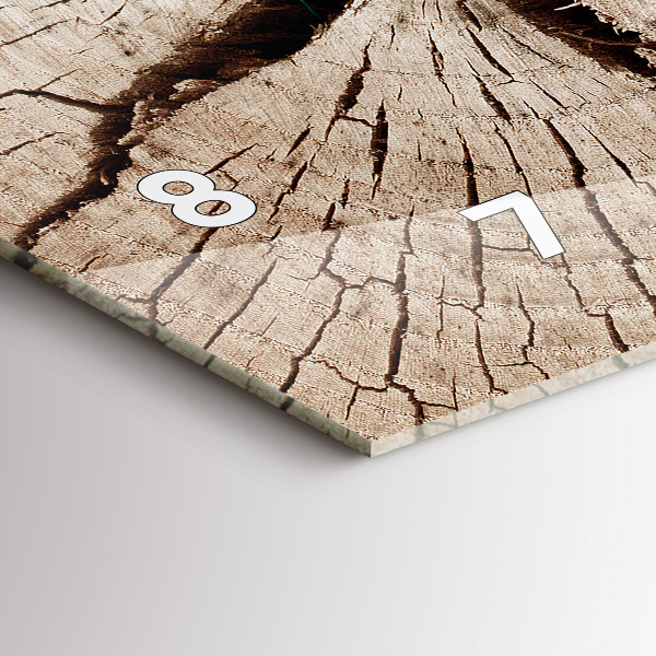 Horloge rectangulaire horizontale Vieille souche de bois