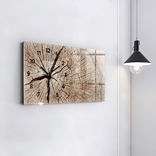 Horloge rectangulaire horizontale Vieille souche de bois