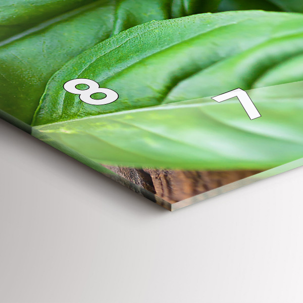 Horloge rectangulaire horizontale feuilles de basilic