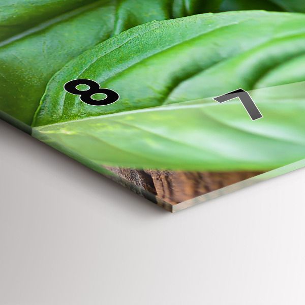 Horloge rectangulaire horizontale feuilles de basilic