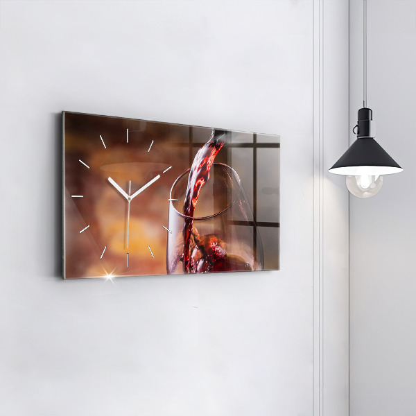 Horloge rectangulaire horizontale Un verre de vin