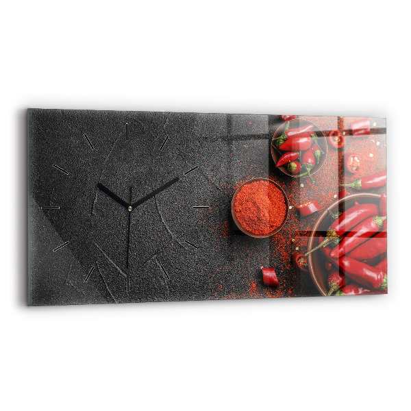 Horloge rectangulaire horizontale Poivrons rouges